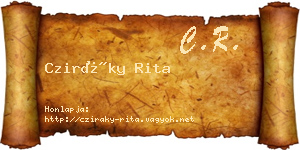 Cziráky Rita névjegykártya