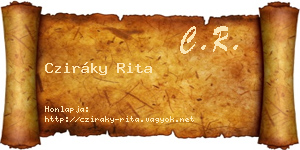 Cziráky Rita névjegykártya