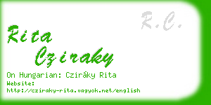 rita cziraky business card